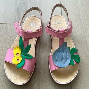 Camper Kids Girl TWINS Pink Leather Sandals